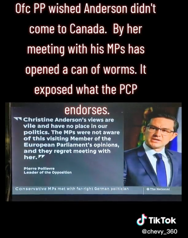 RGBAtlantica's tweet photo. When Alberta hosted a Nazi from Germany, #PierrePoilievre said he said he didn't know and has regrets. #ChristineAnderson is a well known fan of Nazism and fascists. #VoteRachelNotley @albertaNDP https://t.co/QM3CoinuCV