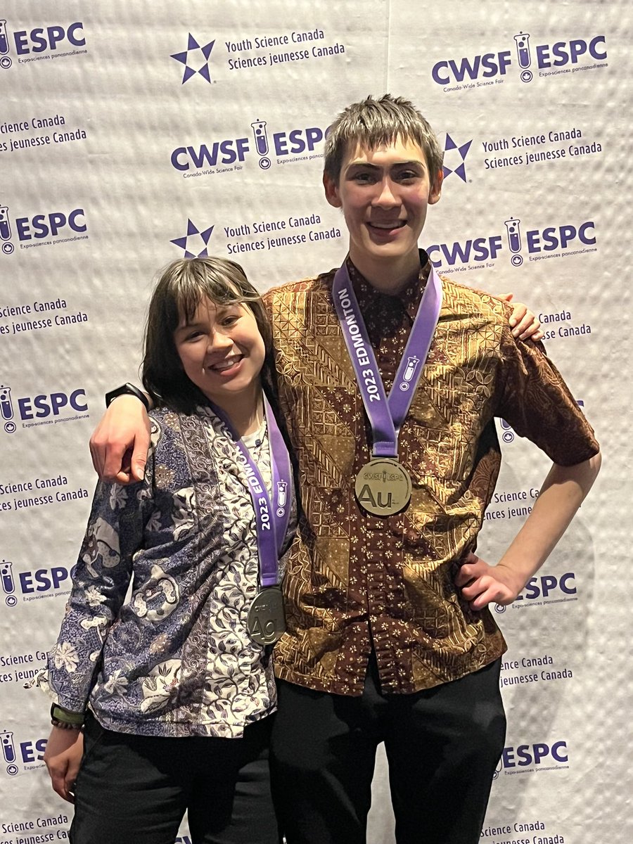 AVRScienceFair's tweet image. Big winners from @AVRCE_NS on Team AVRSF! Thomas Murimboh and Sarah Murimboh of @HortonHighNews won Gold and Silver medals at @CWSF2023 !