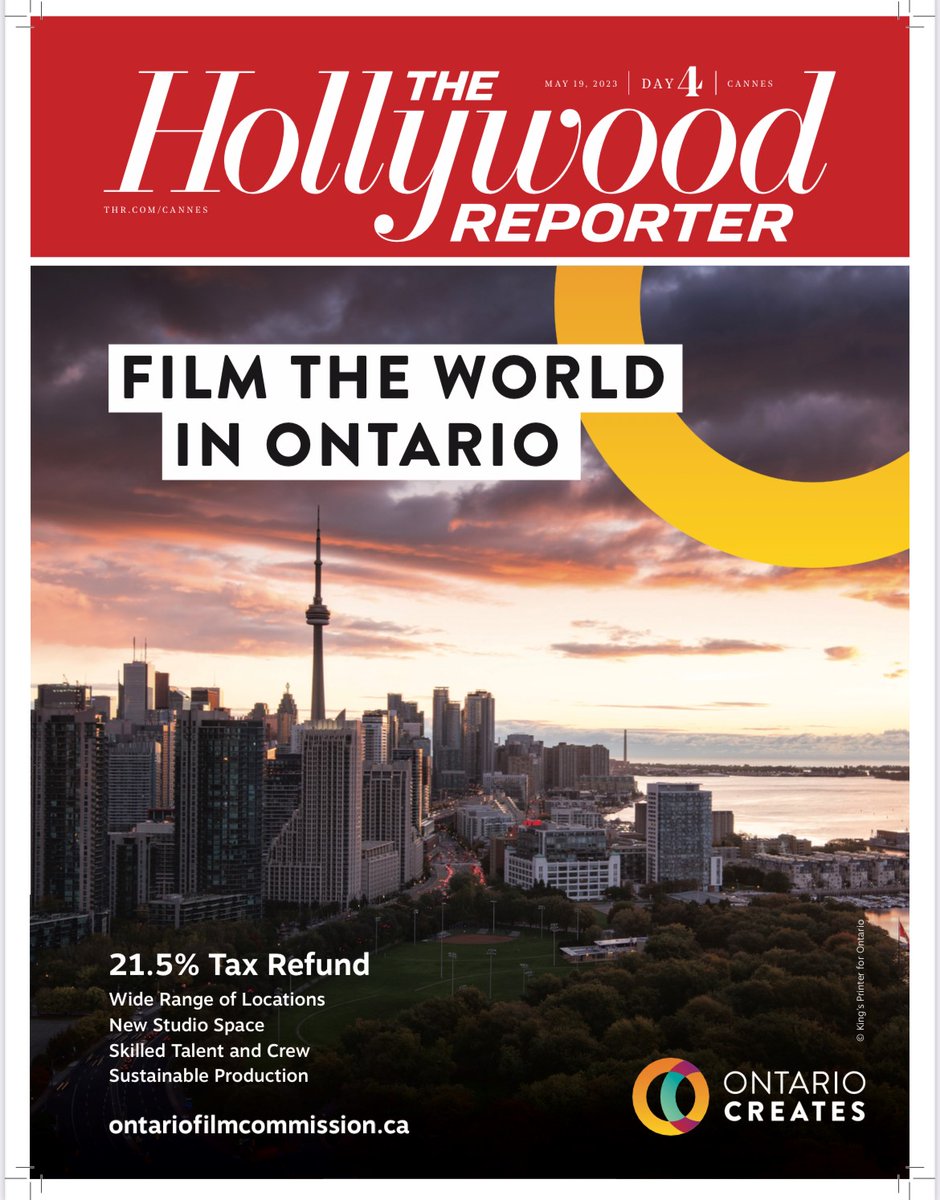 OntarioCreates's tweet photo. #oncreates is on the cover of @THR at @Festival_Cannes ! Film the world in Ontario!

Read the full edition here: https://t.co/y97z1cqBVg https://t.co/OVMXbHvgFk
