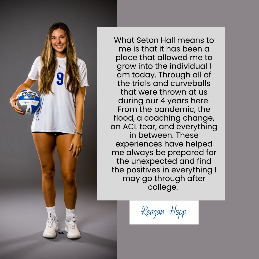 SHUVolley's tweet photo. Congratulations to our captain Reagan Hopp! 🎓🎓 @HoppReagan #setonhall2023 https://t.co/YKg6rBoWmV