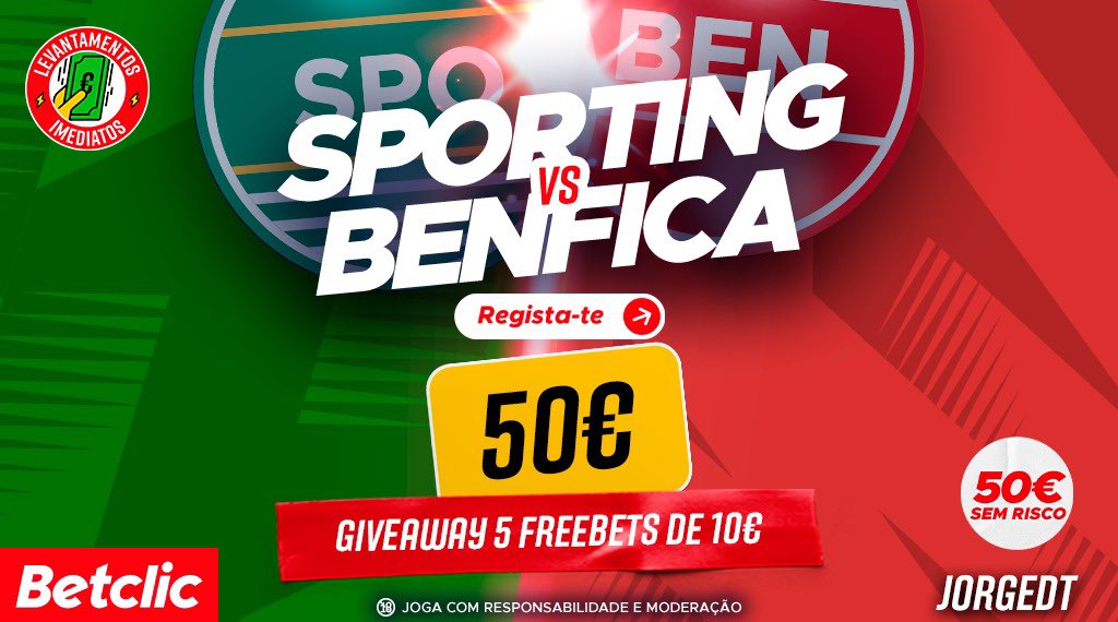 Jogo da época? 
Giveaway de 50€ para vocês! 
Para participar:
-Dar rt e like no tweet 
-Seguir a <a href="/BetclicPortugal/">Betclic Portugal 🔞</a> 
-Comentar o vosso username na Betlic! 
Podem participar até domingo às 20h00! 

GO GO GO! 
Boa sorte a todos 💪🏻
