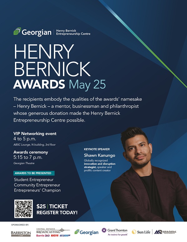 georgiancollege's tweet photo. Inspiring keynote by @ShawnKanungo, networking, food, music and awards - who's in?

Get your ticket: https://t.co/57oh2Ag97E Students can attend for free by selecting "Grizzly ticket" and entering their student number. 

See you there! #GCMORE @GCHBEC https://t.co/v2o4zXDQ6J
