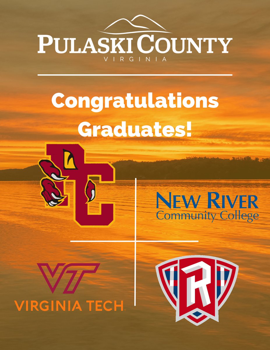 PulaskiCo1839's tweet photo. As Pulaski County High School bids farewell to the class of 2023 at their commencement ceremony tonight, Pulaski County would like to congratulate all high school and college graduates this spring.
Congratulations Class of 2023!

#pulaskicountyva
#prideofpulaski https://t.co/qcP1mIkubW