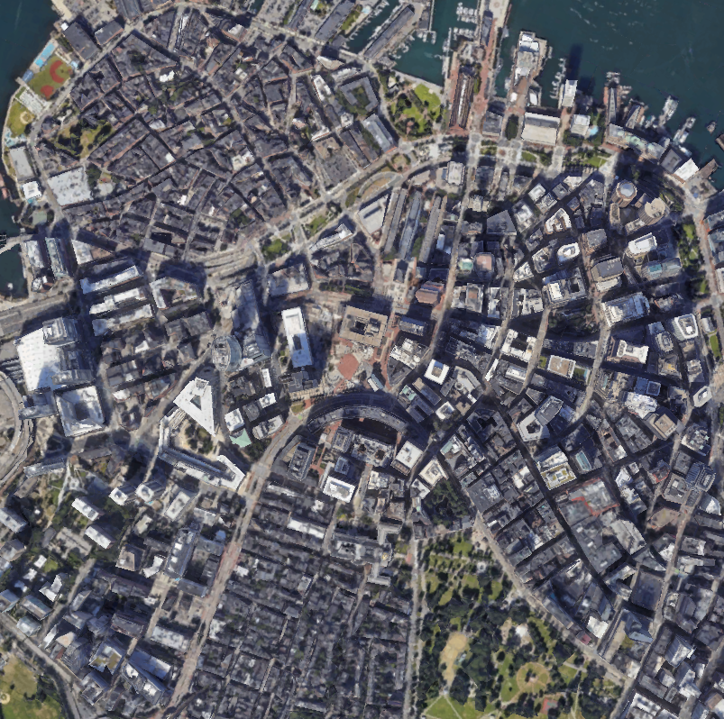 In honor of Taylor Swift playing at Gillette tonight, here's the parking surrounding the stadium at the same scale as Downtown Boston.