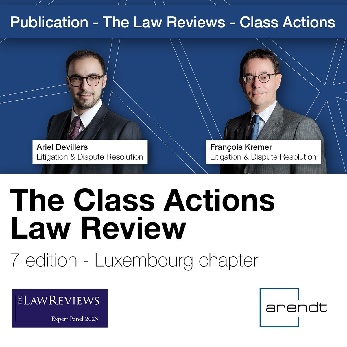 📖The 7th edition of The #ClassActions #Law Review is out. It provides practitioners and clients with a guide to class and collective actions regimes worldwide, with a particular focus on key procedures and recent developments.
👨👨Our experts are the authors of the #Luxembourg…