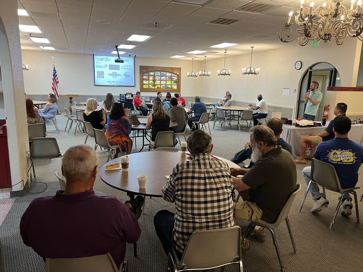 GHDChamber's tweet photo. Another successful in-person Coffee Break! Thank you coffee sponsors: Advance Disposal &amp; Recycling Center, Thompson Family Plumbing &amp; Rooter, SaddleRock Reverse Mortgage, Rescue Plumbers Inc., Motherflushers Plumbing, and Paradise Family Realty! #TheGHDCC #ghdcccoffee #shopHD https://t.co/vrMBo0KraS