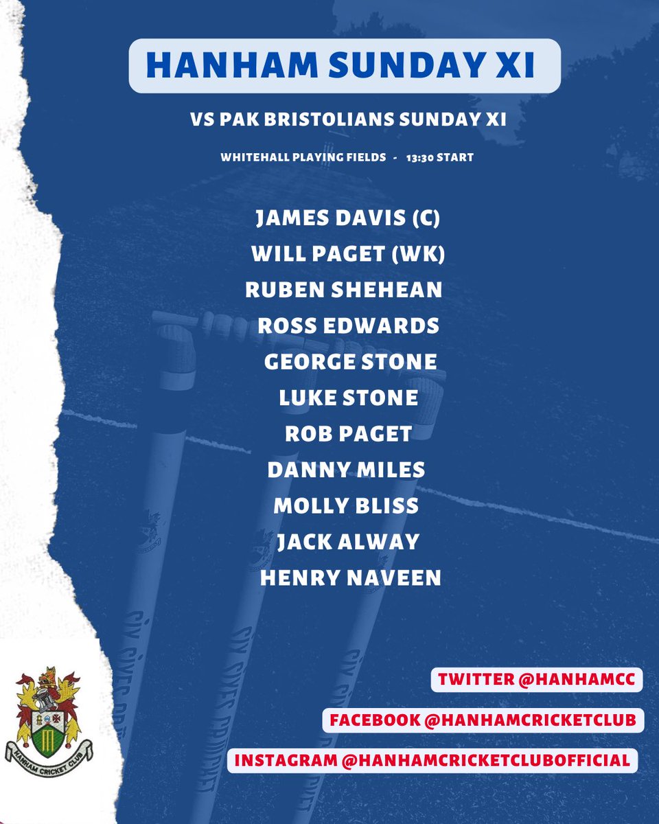 Teamsheets for game week - 03. Good luck to all 4 sides!! #hanhamcc cc