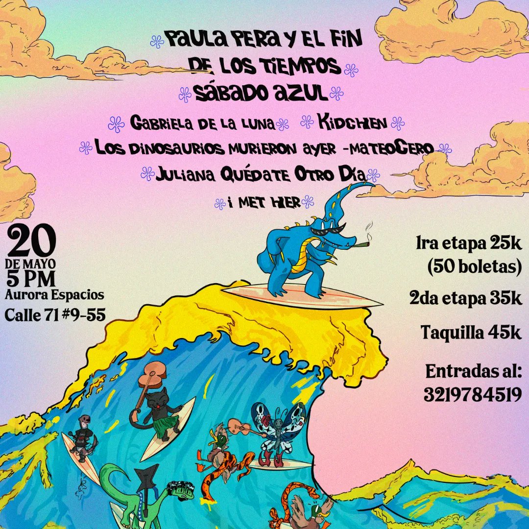 MAASplataforma's tweet photo. El próximo 20 de mayo Mi Amor Colectivo hará su primer encuentro: Entre las olas y el sol. 🌊

Allí se vivirá una jornada comandada por la presentación de los discos de @SabadoAzul_,  Juliana Quedáte Otro Día, y Paula Pera y el fin de los tiempos.

https://t.co/FqOOuKCpiY https://t.co/k04KTQisaI