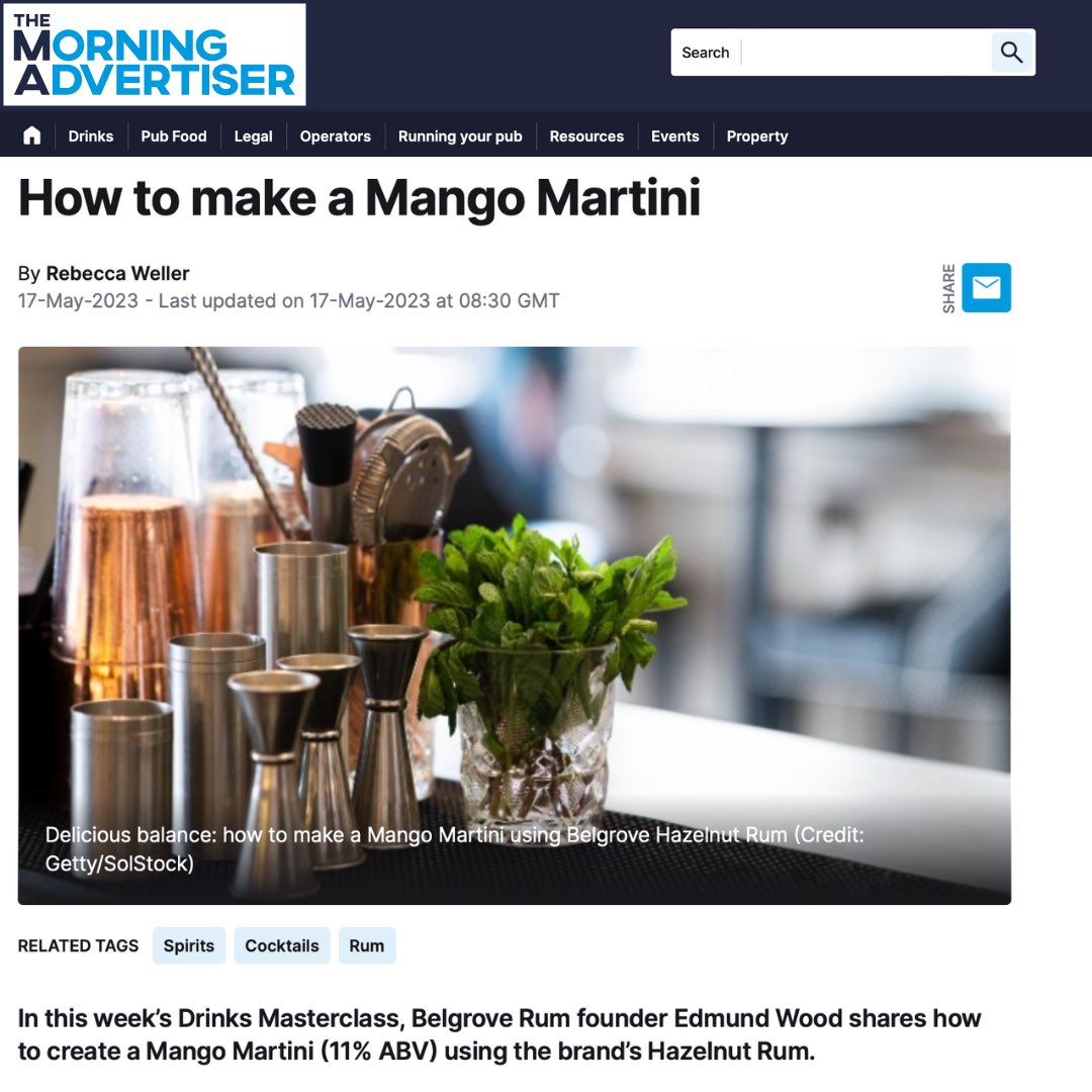 BelgroveRum's tweet photo. Great to chat to the lovely @RebeccaWeller13 about our new summer serve, the Mango Martini! 😋

Check out the article for the recipe:

https://t.co/ACNtaO1jpy https://t.co/vV1kAyTaoK