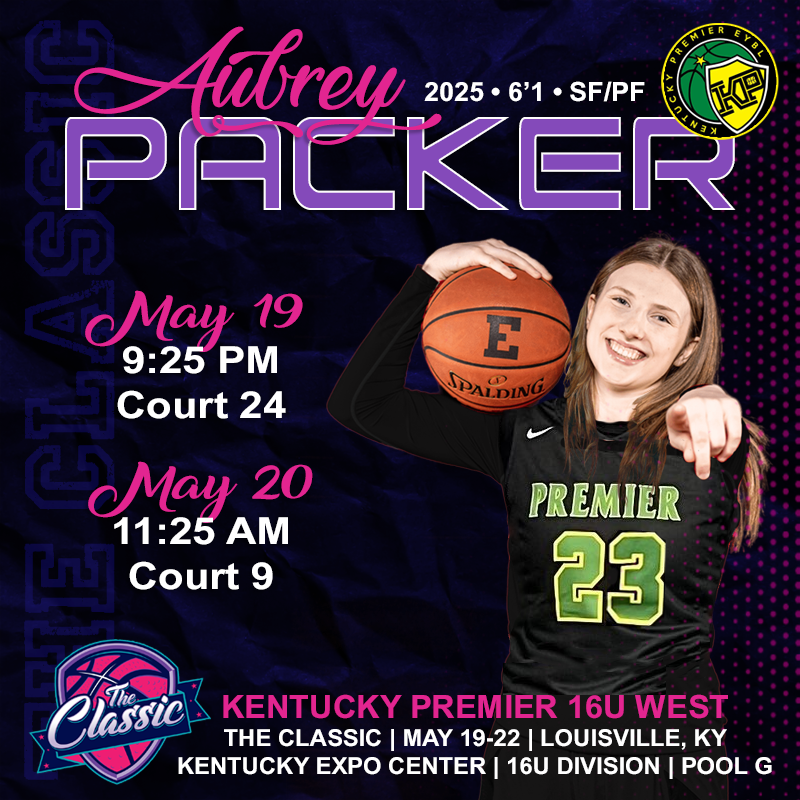Aubrey Packer (@apacker32) on Twitter photo I'm excited to play in The Classic this weekend. Hope to see you there! #ketuckypremier #gogreen 💚💛🏀
<a href="/star_kentucky/">Kentucky Premier 16u E40</a> <a href="/CoachShawnWest/">SHAWN WEST</a> <a href="/alyxwhite_/">Alyx White</a>
<a href="/PGHAkeem/">Akeem Webb</a> <a href="/PGHKentucky/">Prep Girls Hoops Kentucky</a> <a href="/LadyChargersBE/">Lady Chargers Basketball</a> <a href="/kentuckypremier/">Kentucky Premier EYBL</a> <a href="/milbster/">Wood21</a> <a href="/coachtapley/">David Tapley</a> <a href="/coachorlandokp/">Orlando Stevenson</a> <a href="/MercerHoops/">MercerHoops</a> <a href="/riseupsports1/">Rise Up Sports Media</a> I'm excited to play in The Classic this weekend. Hope to see you there! #ketuckypremier #gogreen 💚💛🏀
<a href="/star_kentucky/">Kentucky Premier 16u E40</a> <a href="/CoachShawnWest/">SHAWN WEST</a> <a href="/alyxwhite_/">Alyx White</a>
<a href="/PGHAkeem/">Akeem Webb</a> <a href="/PGHKentucky/">Prep Girls Hoops Kentucky</a> <a href="/LadyChargersBE/">Lady Chargers Basketball</a> <a href="/kentuckypremier/">Kentucky Premier EYBL</a> <a href="/milbster/">Wood21</a> <a href="/coachtapley/">David Tapley</a> <a href="/coachorlandokp/">Orlando Stevenson</a> <a href="/MercerHoops/">MercerHoops</a> <a href="/riseupsports1/">Rise Up Sports Media</a>
