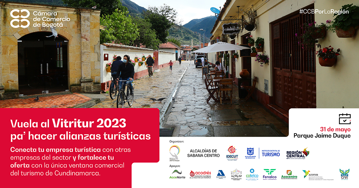 Gpulecio23's tweet photo. ¡Te invito al Vitritur 2023! El escenario ideal para que el sector turístico de Cundinamarca pueda establecer lazos, conocer la oferta del sector y hacer negocios. Contaremos con expositores y una agenda académica y cultural. ¡Te esperamos! 
Inscríbete: https://t.co/aX4eYsXRsS https://t.co/M5QjRv3zYa