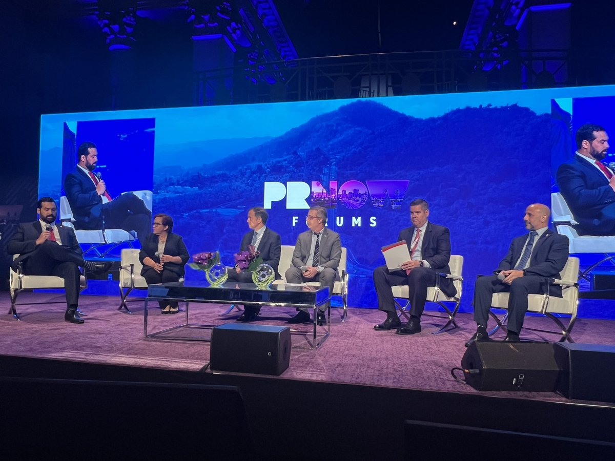 One of the most important panels at the #PRNOW 2023 New York Forum, dealing with the reconstruction of the energy infrastructure in #PuertoRico, is now underway. #RestoringGrowth