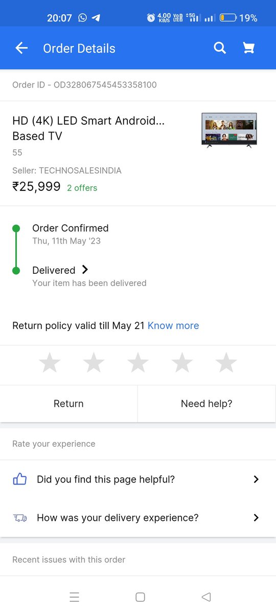 Sachint25160910's tweet photo. I GOT CHEATED BY FLIPKART 
MY ORDER ID OD328067545453358100
I ORDERED Mi 4X 138.8 cm (55 inch) Ultra HD (4K) LED Smart Android Based TV
PLEASE LOOK AFTER THIS MATTER MY TV IS SHOWING DELEIVERED 

I DID NOT GOT IT 
WHERRE IS MY ORDER
I DIDN'T RECEIVE MY ORDER
@flipkartsupport 
@ https://t.co/9XuAEMwgGZ