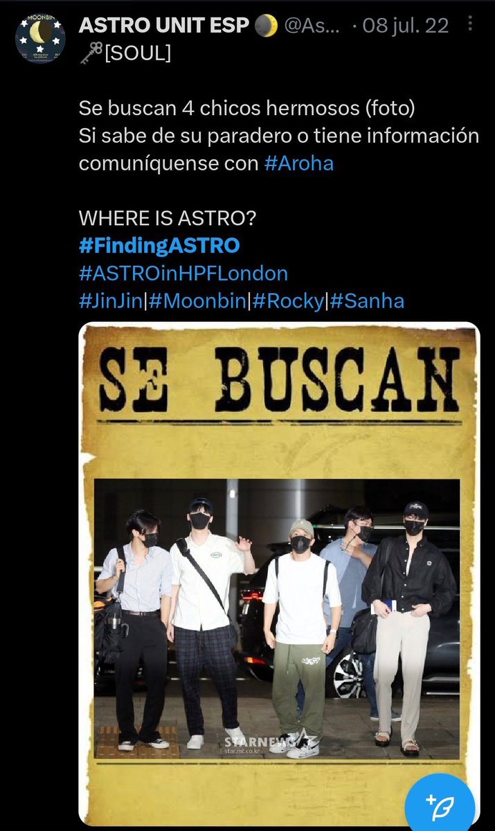 GwotherM's tweet photo. Como nadie va a recordar cuando LITERALMENTE SE NOS PERDIO ASTRO Y SE VOLVIÓ TENDENCIA EN TWITTER
WHERE IS ASTRO?
#FindingASTRO #아스트로 #ASTRO @offclASTRO https://t.co/XDL7PkgbBr