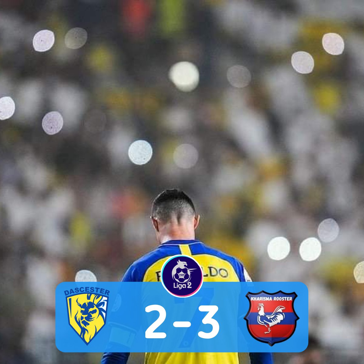 Dascester's tweet photo. MATCH 24 @Liga2TEI
@Dascester 2 - 3 @KharismaRooster
Kekalahan yang menyakitkan
#Dascester https://t.co/i3dq8o90vi