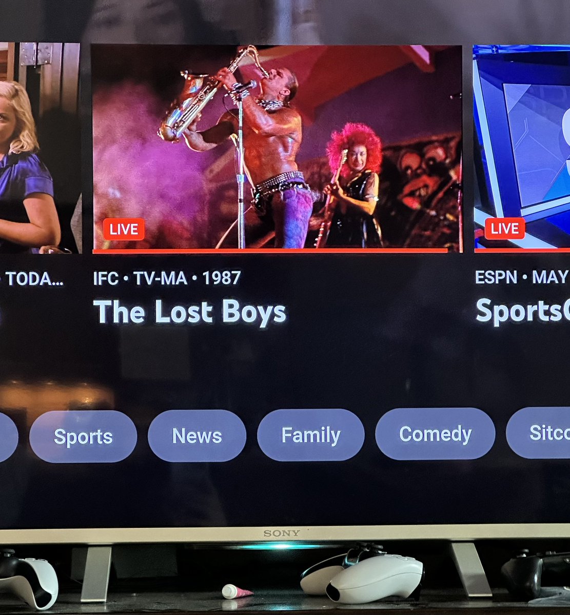 ronavis's tweet image. Oh YouTubeTV you always know the perfect thumbnails to entice. #LostBoys #TheSaxy80s