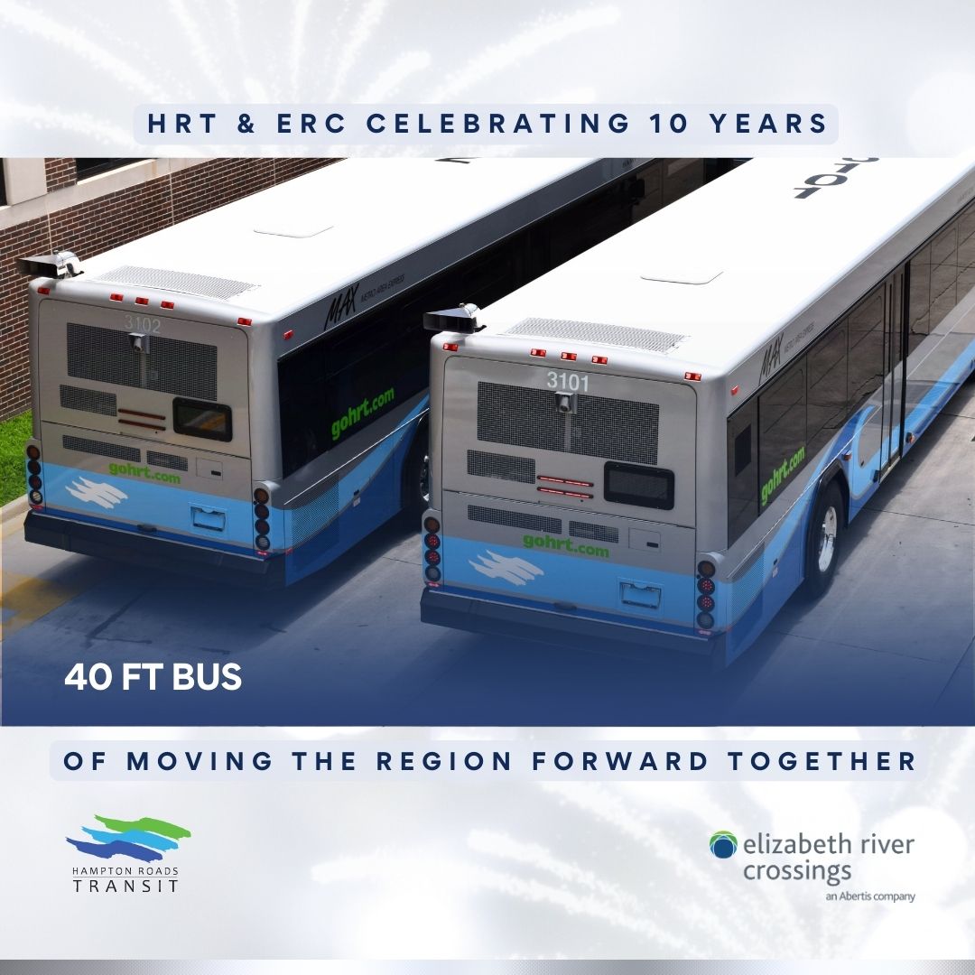 gohrt_com's tweet photo. HRT & ERC – 10 years of improving interconnectivity in Hampton Roads. ERC’s contribution of more than $20 million helped purchase seven buses serving three routes between Norfolk and Portsmouth. #gohrt #ERC #trytransit #Norfolk #Portsmouth #bus #ferry #CommuteDifferently https://t.co/YUE34gjl6x