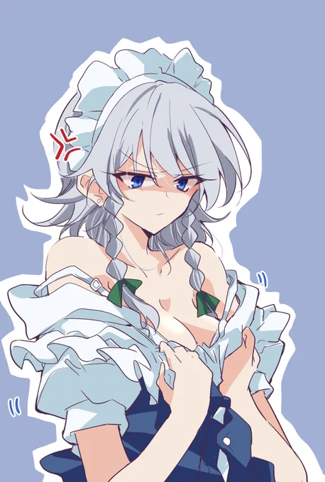 むにっむにっ)) 美鈴のお胸の大きさを再現しようとする咲夜さん( ˘•ω•˘ )