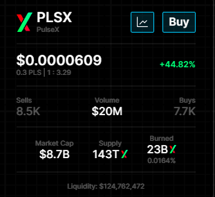 #PulseChain PulseX has already bought $2.3M Worth of PLSX on Market! This is insane!!!!!!!!!