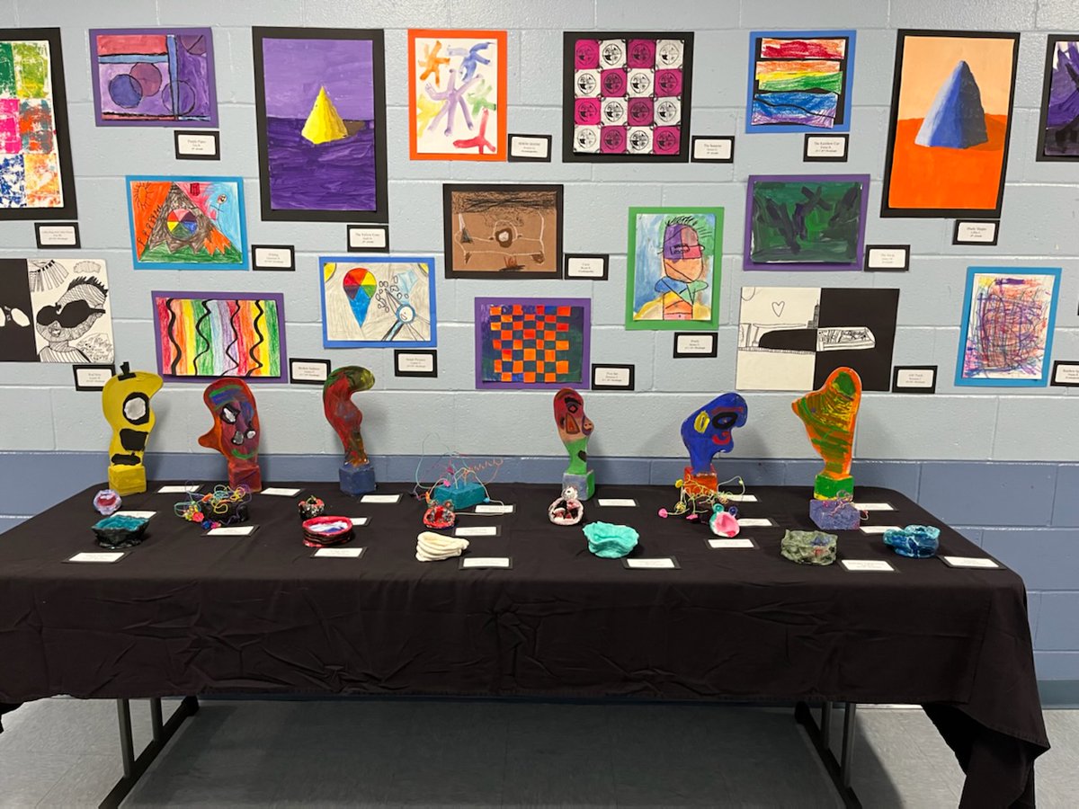 EKESCommunity's tweet photo. Last night we had our annual Spring Fest. Students proudly showcased their artwork and sang songs for families. Thank you to Mrs. Bastille, Mr. K, the theme committee, and all of our students for all of your hard work! https://t.co/wEiVR5E7LO