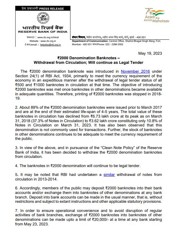 Kavinya_Dev's tweet photo. RBI's Decesion👇
#RS2000 https://t.co/H17dasyydH