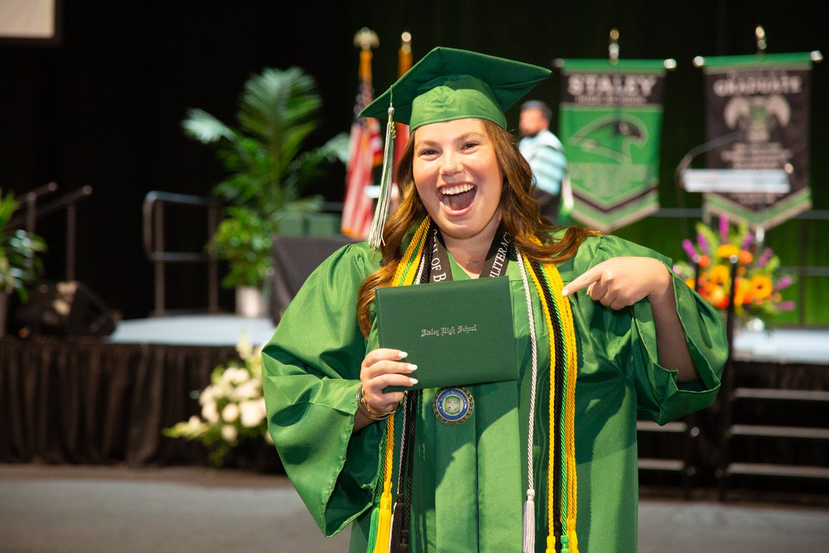 You did it, <a href="/SHSFalcons/">Staley High School</a> #ClassOf2023! The Falcons celebrated graduation with family &amp; friends Thursday evening. See more photos: bit.ly/3o8UO29

In addition, formal posed photos of each graduate will be shared by the high school within the next few days.