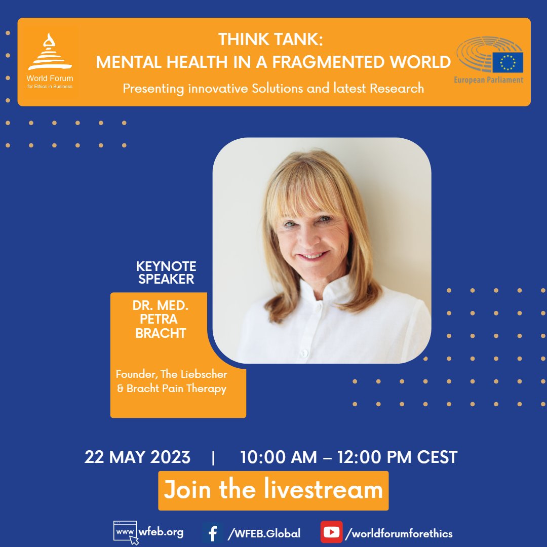 WFEB_global's tweet photo. 📢 Joining online is easy:
1️⃣ Click the link below.
https://t.co/uGWnY3AoMb 
2️⃣ Click 'Notify me'
3️⃣ Be ready to tune in on 22 May at 10:00am CET.
@liebscher_en 
#MentalHealthMatters #PainTherapy #Inspiration #HealingJourney #JoinTheCoversation #UnlockYourPotential https://t.co/BZ7KBFE2Lj