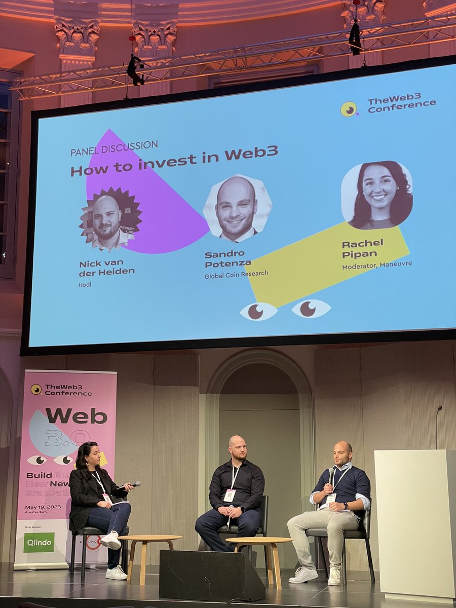 Coffee (beer) break is finished and we continue with a curious panel discussion “How to invest in Web3” and learning from <a href="/daily_potential/">dailypotential.eth</a> @nvdh_eth about who and how getting investments during the bear market. 👀

🎤 Moderated by Rachel Pipan