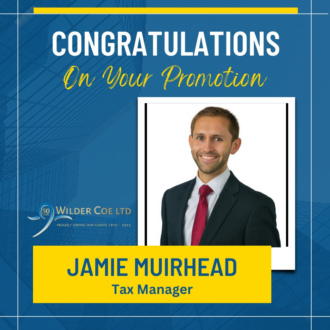 Have you met our Tax Manager, Jamie Muirhead?
We congratulate Jamie on his promotion and wish him all the success in his new role. 🎉

Read our interview with Jamie here: bit.ly/3WhXGGe

#Tax #Promotion #TeamWilderCoe #Leadership #Careers #Progression #Accountant