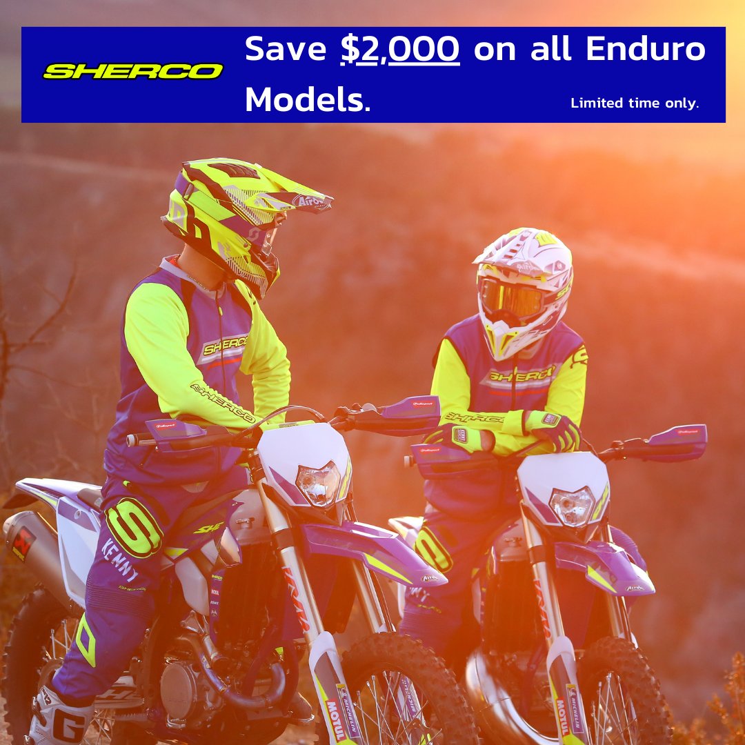 Due to overwhelming demand, we are sold out of the Sherco gear package. With that, we are pleased to announce we will continue with the $2K off while supplies last. Don't miss out on this awesome opportunity.