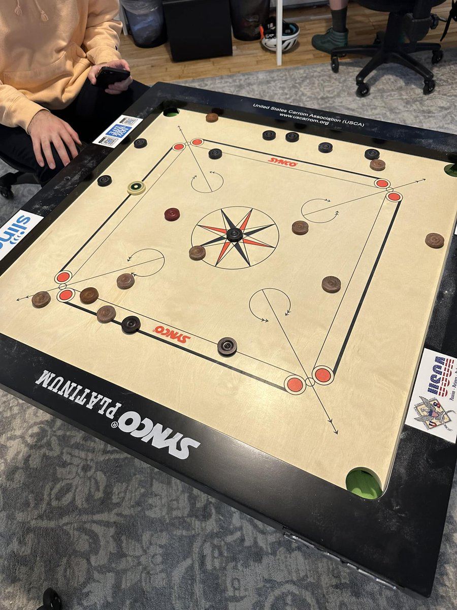 Playing carrom today in the office with our friends from   @proleaguenet. Happy Friday! ☺️ #42west24
#cowork #coworkingspace #carrom #nyc #nyccowork #flatiron #midtownnyc #happyfriday #24thstreet #office #manhattan #localbuisness #officelife #theflatirondistrict #coworking