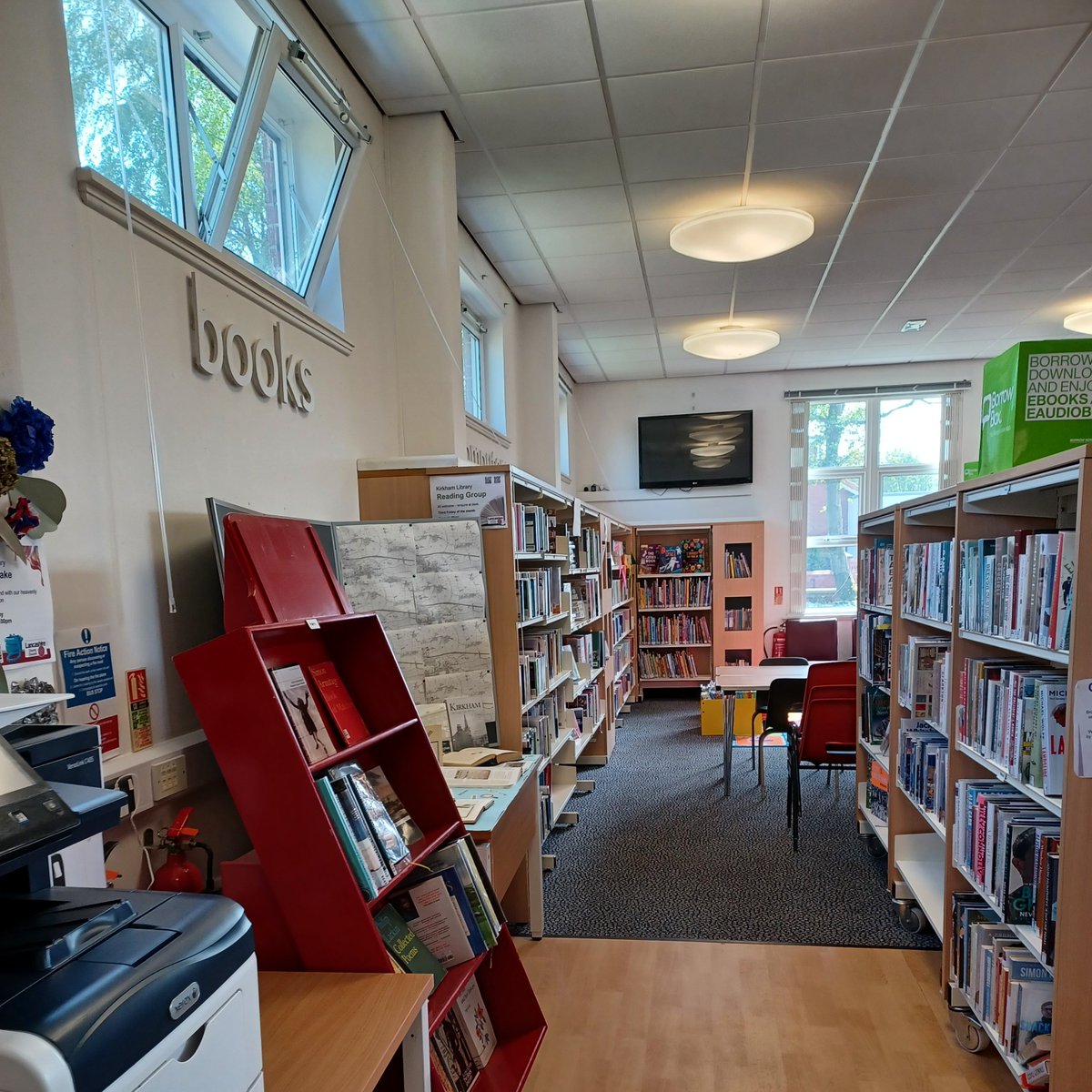 LancsLibraries's tweet photo. 🎉Take a look at Kirkham library! 
We're re-opening from Monday 22 May after work on the roof.
#KirkhamLibrary #Fylde @fyldecouncil https://t.co/9P3g11X00x