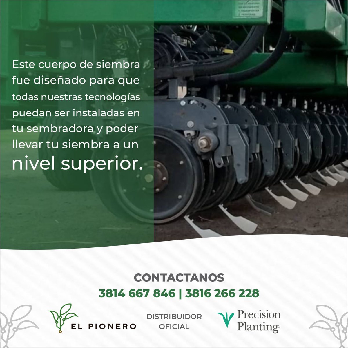 Te proponemos una solución simple y efectiva que te hará ahorrar y ganar!
Con <a href="/PPlantingARG/">Precision Planting Argentina</a> podés actualizar tu sembradora usada sin necesidad de comprar una nueva

Contactanos, somos la solución más efectiva:
Hernán Álvarez +54 9 3814 667 846
Dario Velazquez +54 9 3816 266 228