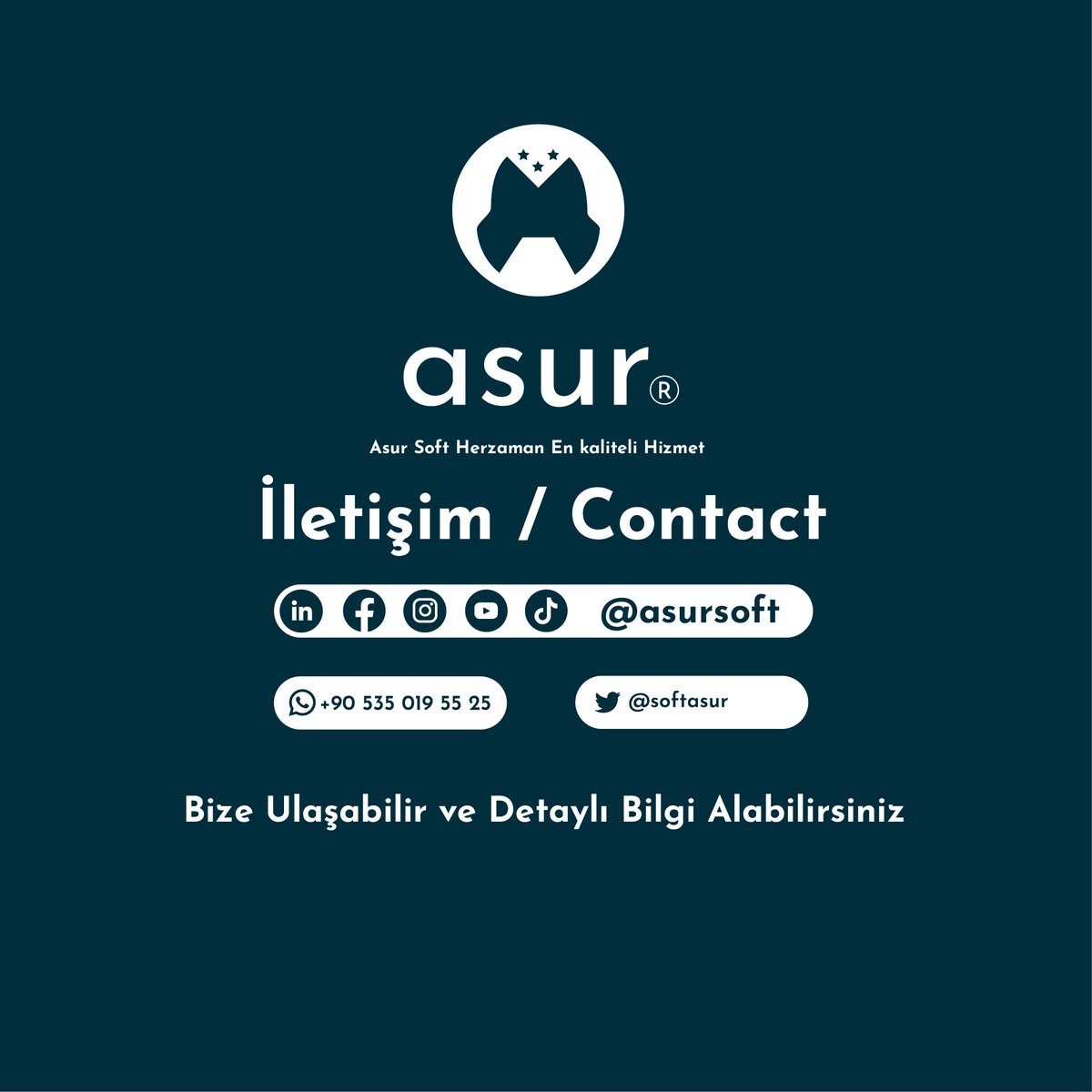softasur's tweet photo. Merhabalar sizde bize ulaşarak işletmeniz için Dijitaldeki adımlarınızı en iyi şekilde atabilirsiniz. +90 535 019 55 25 Whatsapp üzerinden ulaşabilirsiniz. https://t.co/6tr19QwMT6