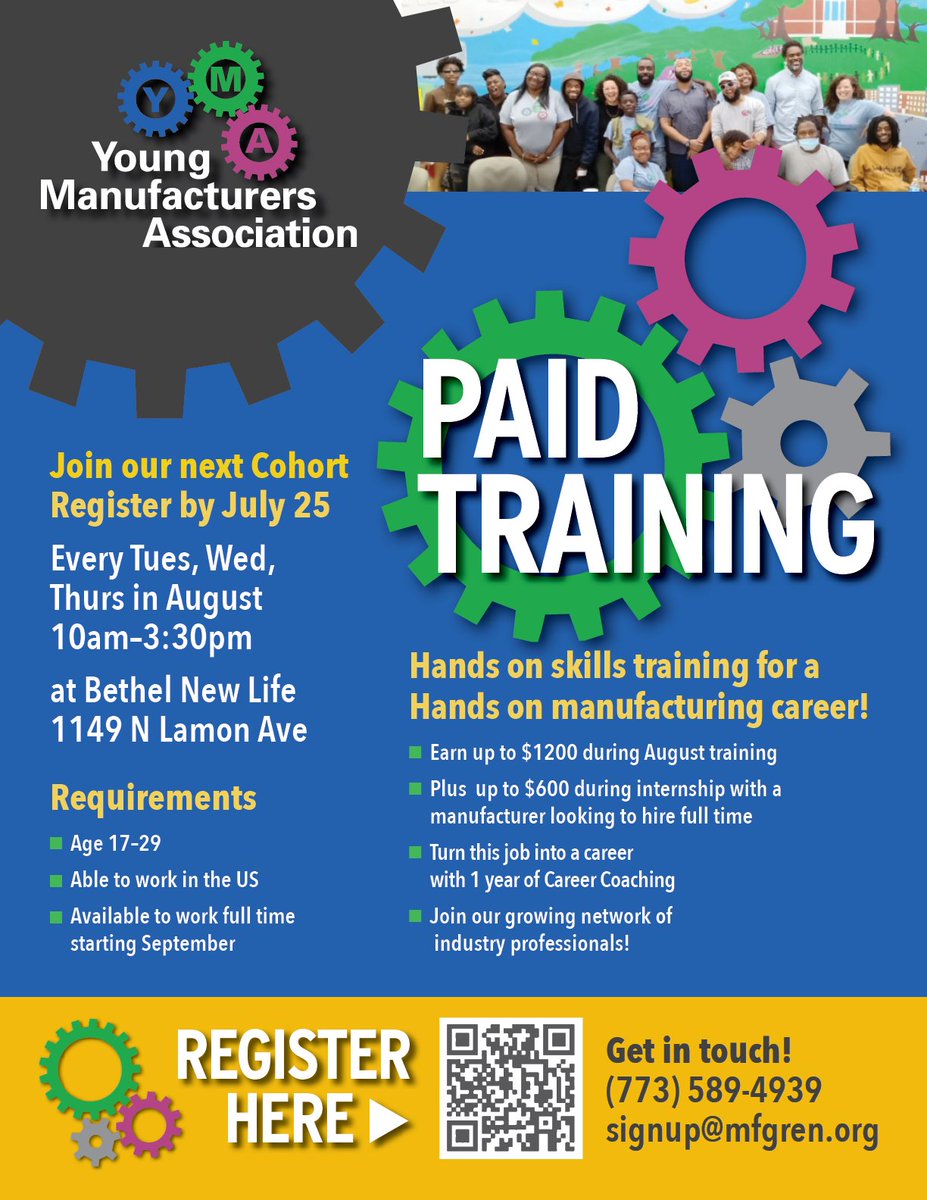 Looking for young adults on Chicago's West side! Train in August, start career-track job in September! Please share!