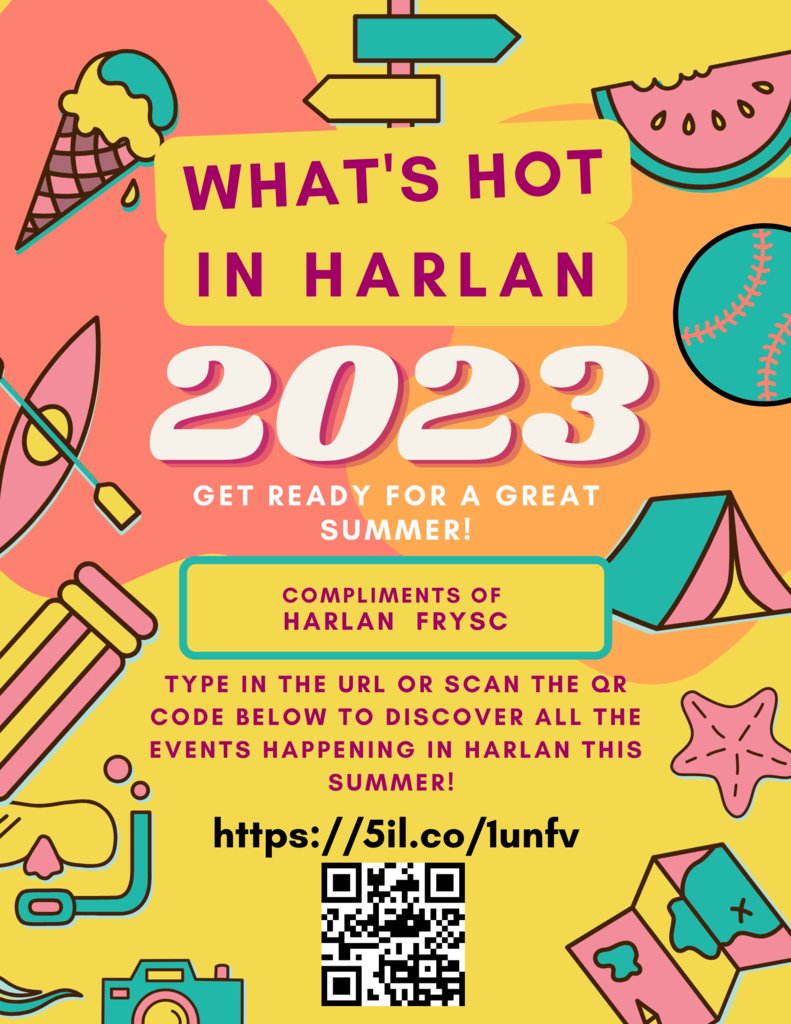 Check out what is going on in Harlan this summer! Harlan FRYSC has compiled a list of all kinds of activities happening in Harlan over the summer. 
Click on the link to see the events: 5IL.co/1unfv
#morethanaschool