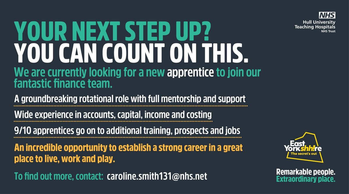 FinanceHuth's tweet photo. It's that time of year again! We are recruiting for a fantastic opportunity to generate some home-grown talent. Do you know a school leaver? Please RT https://t.co/dey4FWDwdK