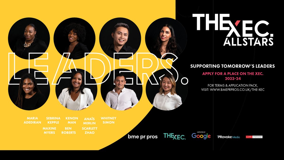 Wimbart's tweet photo. We couldn't be prouder! Our very own Snr Account Director @taye_maria is stepping into the role of advisor for The Xec. Allstars - created by @bmeprpros in partnership with @GoogleUK @Provoke_News @CIPR_Global
https://t.co/9aRRUW56pr #bmeprpros https://t.co/zkT1HYZHpL