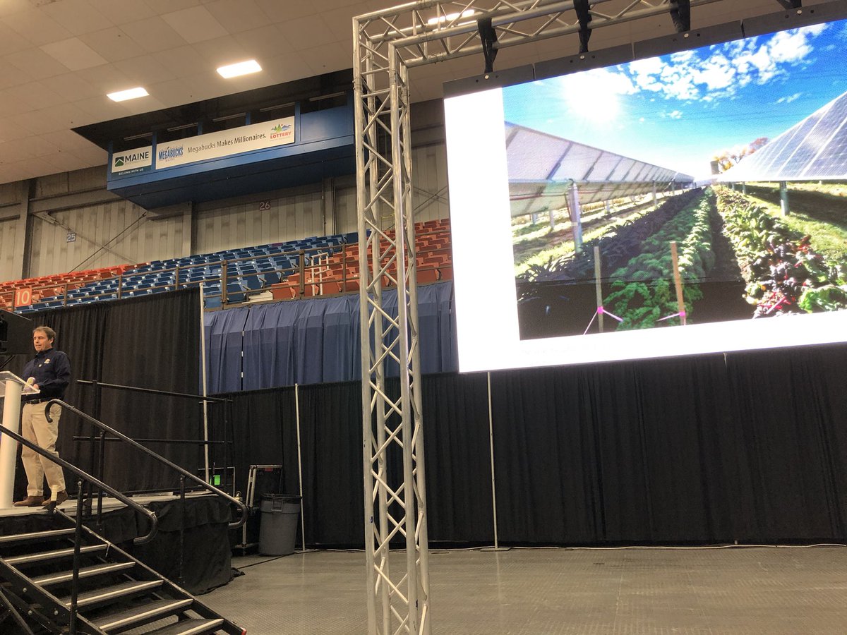 mainequality's tweet photo. At #ClimateWork Maine @revisionsolar’s Phil Coupe says Maine gets 30% more sun than Germany and solar panels in Waterville make as much energy as those in TX. Seeing massive storage opportunities like pumped hydro in China. https://t.co/fStMzFwMsd