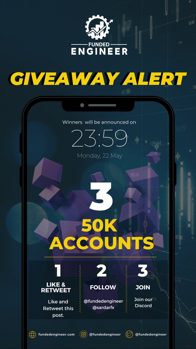 sardarfx's tweet photo. First giveaway of this kind.. supporting my brother @tradertristian 🤝

Would only ever advocate for any service that I am personally using too and I have been really impressed with what @fundedengineer are offering and their service🙌🏽

Giving away 3 x $50K Accounts  

1. Like & RT
2. Follow @fundedengineer @sardarfx 
3. Join Discord for exclusive offers, latest updates and news

Winners announced Monday🔥