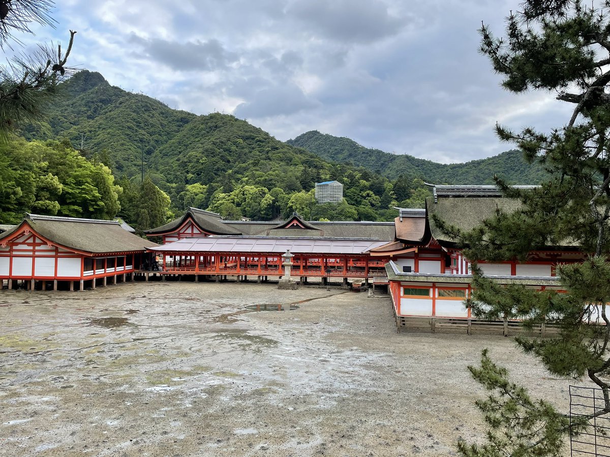 やはり人がいない厳島神社。
こんな姿も二度とないでしょう。
首脳の皆さんはとても興味深くご覧になられていきました。
最後はまさに神のようなタイミングで、夕陽がさして、締めくくりました。
