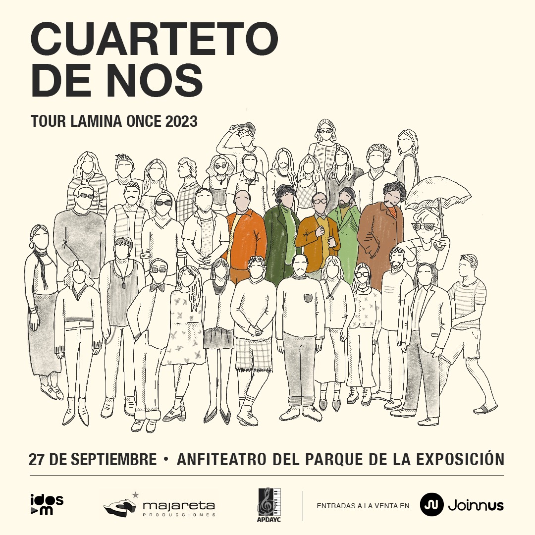 danielefecto's tweet photo. ¡Vuelven a Perú! @cuartetodenos estará el próximo 27 de septiembre en el Anfiteatro del Parque de la Exposición y la venta de entradas ya está disponible en @joinnus con precios desde S/135:

Entradas aquí: https://t.co/04wUGEVokN https://t.co/ZeDlUa6Mi3