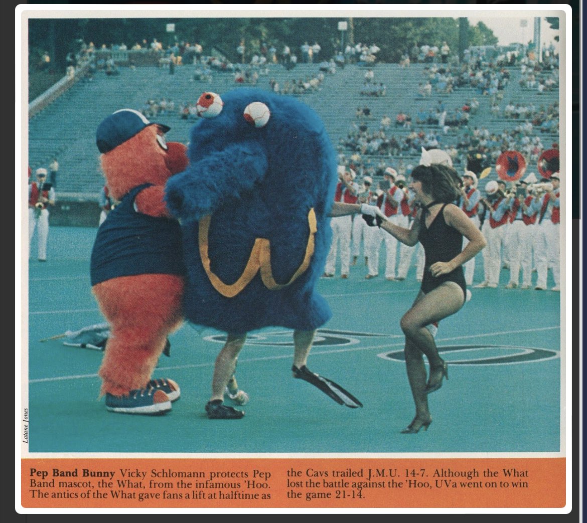 SickosCommittee's tweet photo. Ok, I need to know more about the Pep Band mascot The What now Virgina. https://t.co/lICFCqIA7V