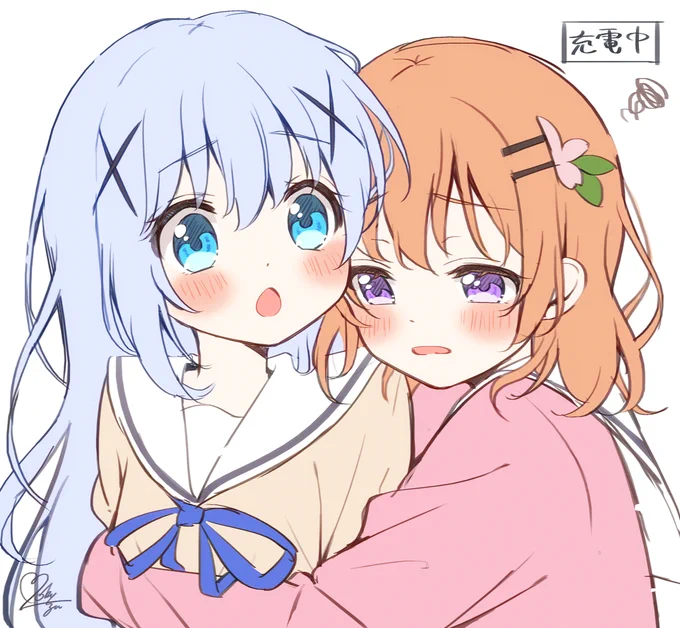 チノちゃんで充電するココアさん