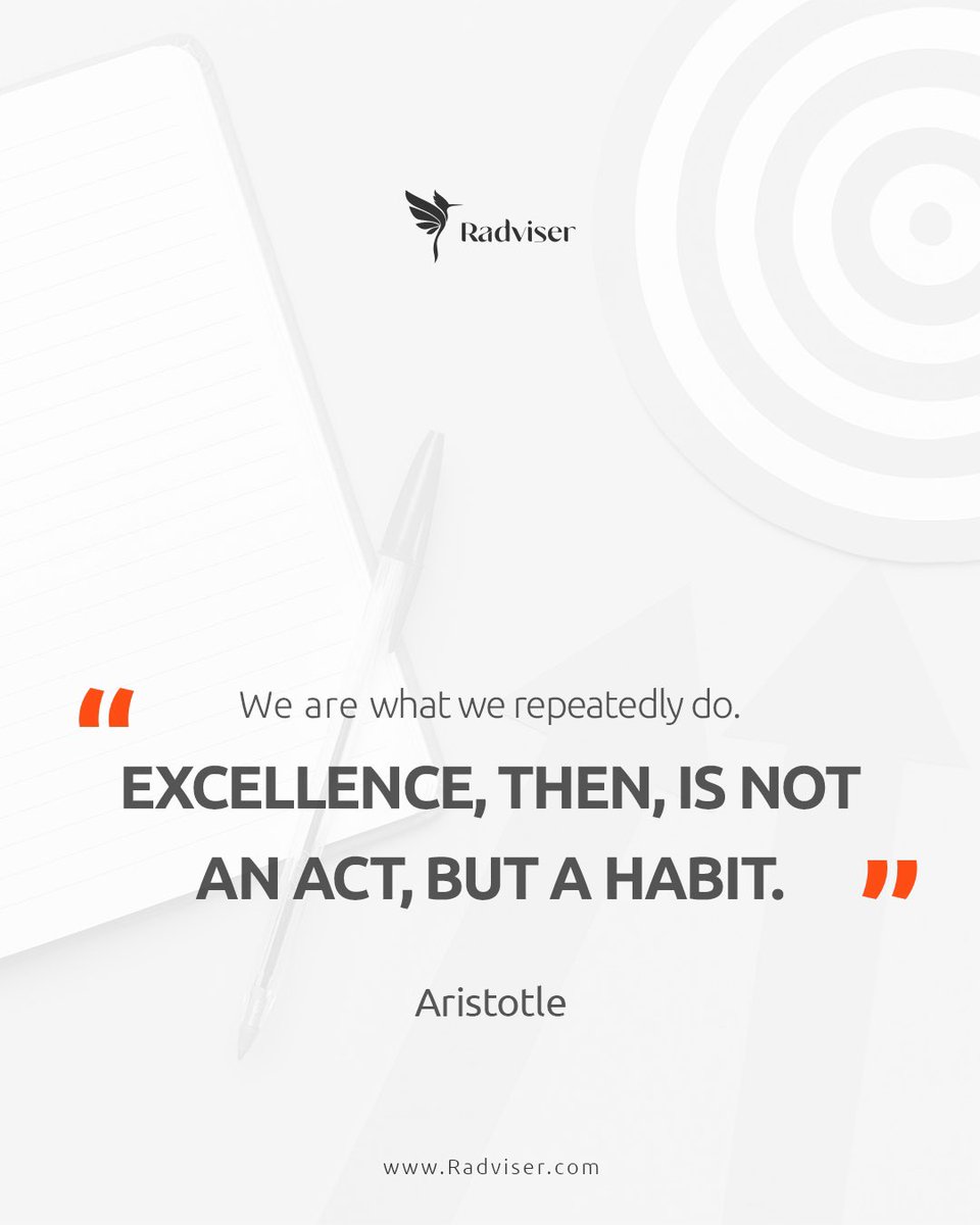 Unleash your inner excellence through the power of habit! Embrace the truth that our actions shape who we become. By consistently striving for #greatness, we pave the way for lasting #excellence in all areas of our lives.

#radviser #radvisergroup #excellenceinhabits