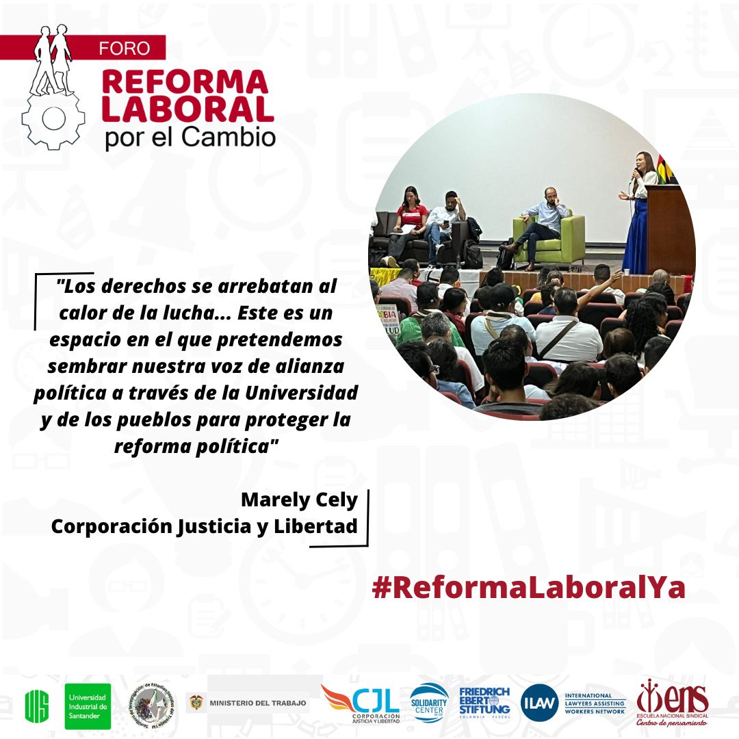 "Los derechos se arrebatan al calor de la lucha... Este es un espacio en el que pretendemos sembrar nuestra voz de alianza política a través de la Universidad y de los pueblos para proteger la reforma política". @CelyMarely 
#ReformaLaboralYa