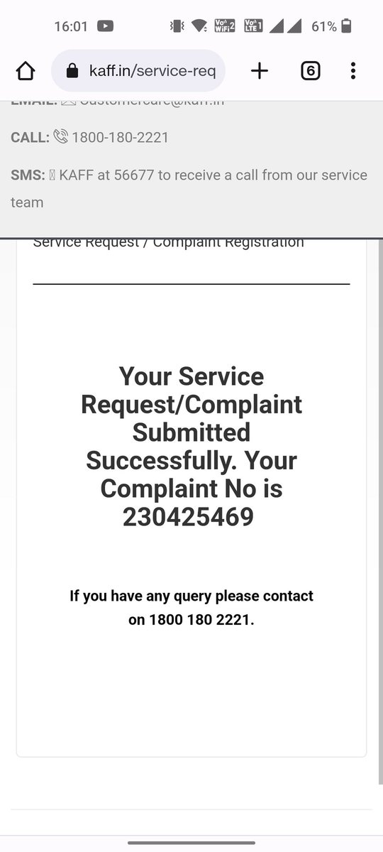 manish9627's tweet photo. @kaffindia I am registered this service request on 25 april 2023 and till now there is no response from the company side what a poor service and low brand company i suggest to all never purchase kaff products https://t.co/0RUedtovCt