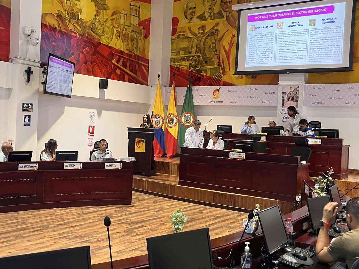 Jacquelinfer's tweet photo. Desde @Concejopereira hacemos la intervención sobre #LaPolíticaPública y #LibertadReligiosa y de Cultos del Municipio de Pereira, una de nuestras banderas en el @PartidoMIRA, donde dimos a conocer la importancia de este sector en la economía y el sector social en #Pereira https://t.co/0KI1WGBxmU