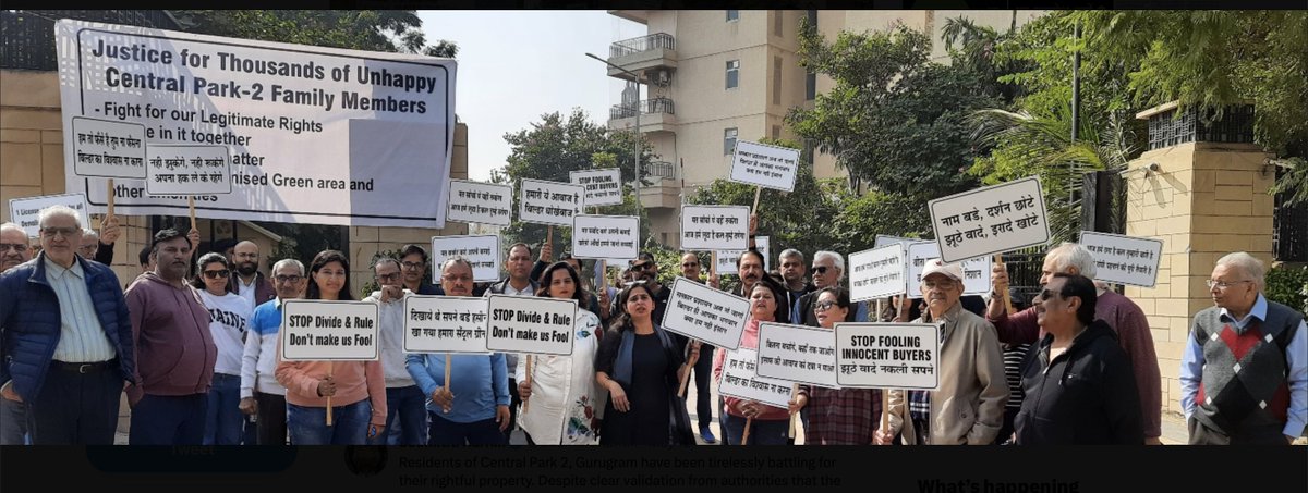 CP2BellevueRWA's tweet photo. Day 228 Why @dtcphry &amp; @HsvpHaryana 
is so ignorant in case of @CentralParkIn?  
#CentralPark #CentralParkResorts #CentralParkFlowerValley #Bellavista
हम नही झुकेंगे नही डरेंगे अपना हक ले के रहेंगे @cmohry @mlkhattar @dcmohry @nishantyadavIAS @PMOIndia @SVBHaryana @csharyana @ANI https://t.co/zOKljo8zDM