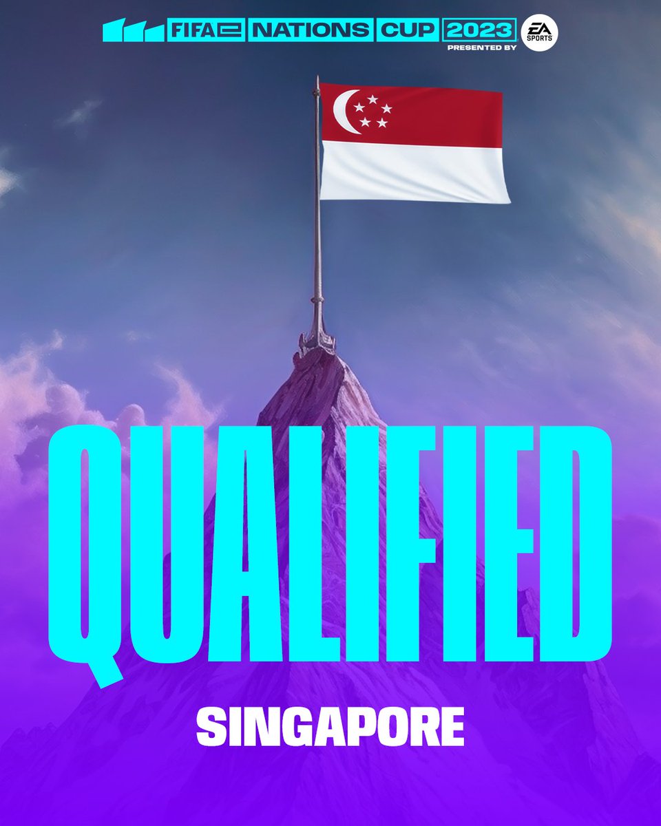 FIFAe's tweet photo. Another nation to qualify is.... 

Singapore🇸🇬

Congratulations on qualifying for #FeNC 2023! https://t.co/0f88L9izUE